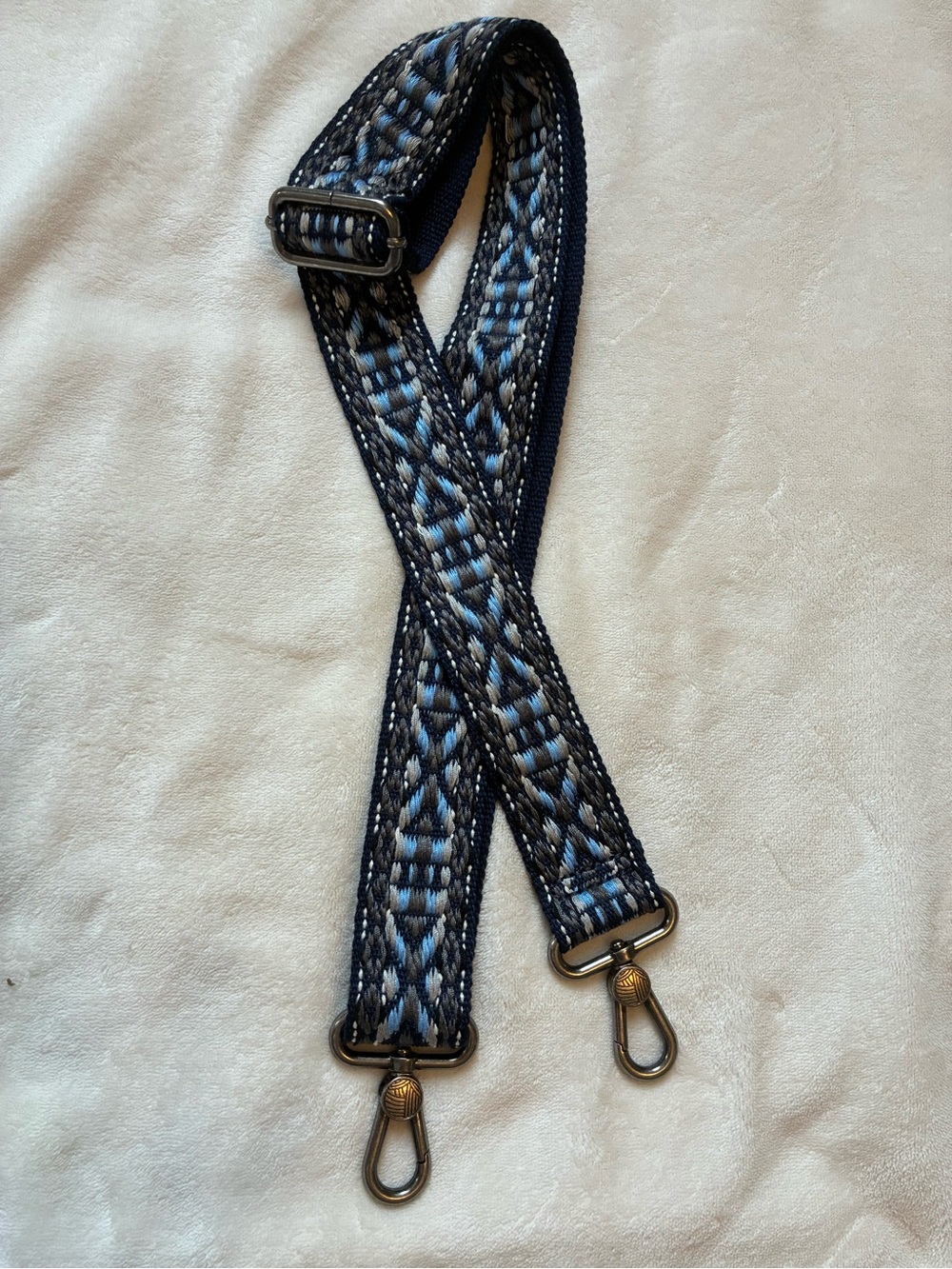 Boho bag replacement strap that’s adjustable blue